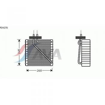 Evaporador de aire acondicionado AVA Deutschland GmbH para SEAT Alhambra, VOLKSWAGEN Sharan y FORD Galaxy (Ref: FDV270)