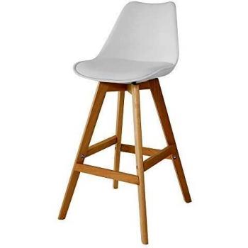 Taburete de Bar con Respaldo y Reposapiés, Capacidad hasta 150 Kg, Altura 100 cm, FST69-W SoBuy