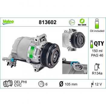 Compresor de Aire Acondicionado Valeo 813602 para Opel Astra y Zafira