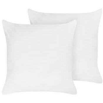 Conjunto de 2 almohadas rectangulares de 80 x 80 cm, alto perfil, funda de algodón Japara y lyocell, relleno de poliéster, color blanco