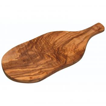 Tabla de Madera para Cortar y Servir Aperitivos, Madera de Olivo Rústica, 30 x 17 cm