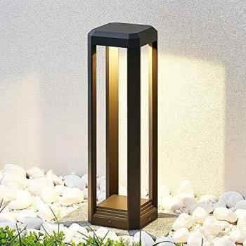 Lámpara de exterior LED Sobremuro Fery antracita 50 cm, moderna, gris, hecha de aluminio, 1 llama, ideal para iluminación de senderos y balizas