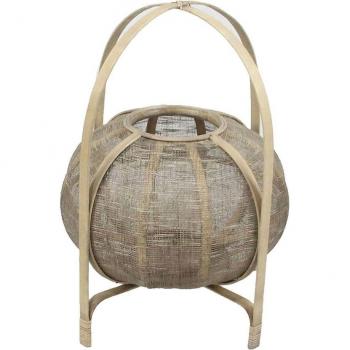 Portavela bambú lino 35x35x47 natural marrón