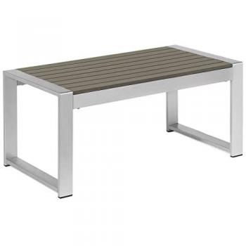 Mesa de Centro Exterior de Aluminio Gris Oscuro 90 x 50 cm Moderna y Minimalista