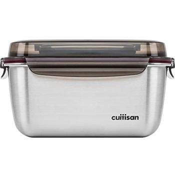 Recipiente Rectangular Hermético con Asa de 3.6L en Acero Inoxidable Apto para Microondas y Horno Flora