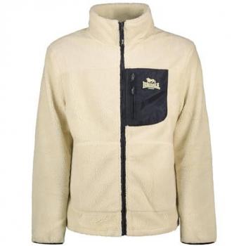 Chaqueta de Invierno Lonsdale Lartington Beige para Hombre con Forro Sherpa y Corte Regular