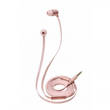 Trust Urban Duga - Auriculares In-Ear con micrófono y cable plano anti-enredos, rosa