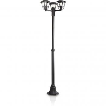Philips My Garden Creek - Farola de Exterior Negra, 3 Luces de 60W, 220V