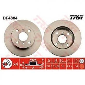 Disco de Freno TRW DF4884 - Alta Calidad y Rendimiento Mejorado