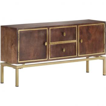 Aparador de madera maciza de mango 120x29x60 cm - Mueble de Almacenaje de Salón, Armarios con Puertas, Cajón de Madera, Buffet para salón Moderno, Armario Auxiliar,