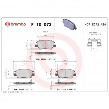 Pastillas de freno BREMBO P 10 073