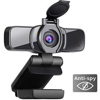 Dericam 1080P Cámara Web, Cámara Web USB, Cámara de Computadora HD para Skype, FaceTime, Hangouts, PC/Laptop/MacBook con Micrófono Incorporado y Cubierta de Privacidad