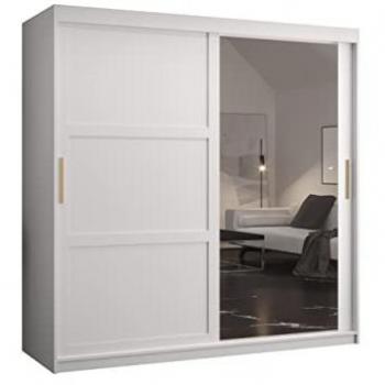 Armario Hartford G116, tipo: armario de dormitorio, características: puertas correderas, color blanco, dimensiones 180 x 200 x 62 cm