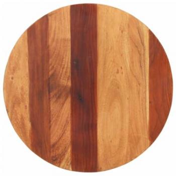 vidaXL Round Acacia Solid Wood Table Top 60 cm, 25-27 mm Thickness