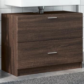 Armario de lavabo ahumado de roble 78x37x59 cm en Aglomerado