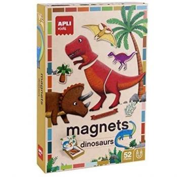 APLI Kids 19233-Juego Fun Dinos-Tablero con 52 Piezas magnéticas de Dinosaurios-Recomedado para niños