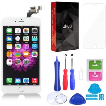 ukuu Pantalla para iPhone 6s Partes de Repuesto Pantalla LCD Touch Screen [con Home Botón, Cámara, Sensor Flex] + Herramientas Incluidas, Blanco