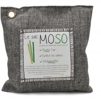 Le Sac MOSO - Versión 200GR - Purificador de Aire, Ambientador de Aire, Retienen la Humedad, Natural y Sin Olor - Contiene 100% de Carbón de Bambú - 500 Gr Gris