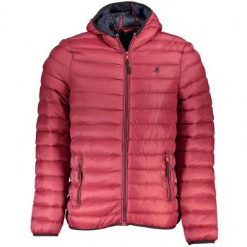 U.S. Polo Assn. Men's Pink Embroidered Nylon Hooded Jacket - XL