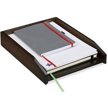 Bandeja Organizadora de Documentos Apilable A4 de Bambú Marrón - 6x25x33 cm