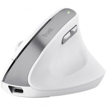 Ratón Ergonómico Inalámbrico Trust Bayo II con Batería Recargable y Hasta 2400 DPI en Color Blanco