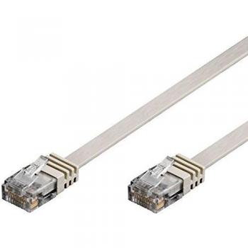 Cable de red plano Cat 6 U/UTP blanco 0,5 m