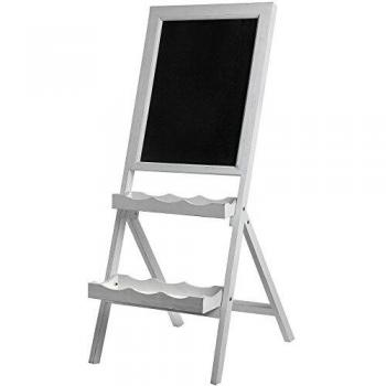 Shabby chic antiguo blanco beque pizarra con dos bandejas