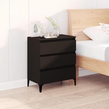 Aparador de madera contrachapada negro 60x35x70 cm, mueble de almacenaje de salón, buffet para salón, armario auxiliar, armario de almacenamiento