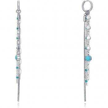 Pendientes Viceroy Kiss de acero con cadenas, esmalte y circonita azul