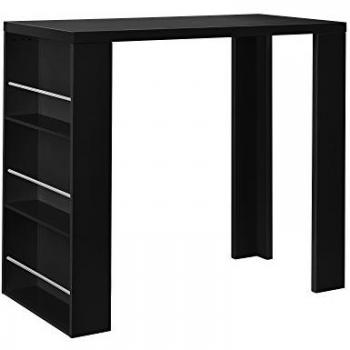 Mesa de bar Bonn con 3 estantes de aglomerado, color negro, dimensiones 117x57x107 cm