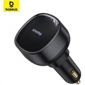 Cargador de coche Baseus Enjoyment Pro 55W con cable retráctil Tipo-C y USB+iP, 66W