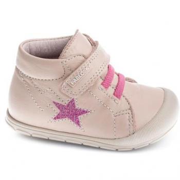 Botas de bebé niño Pablosky de piel con cierre adherente, color rosa