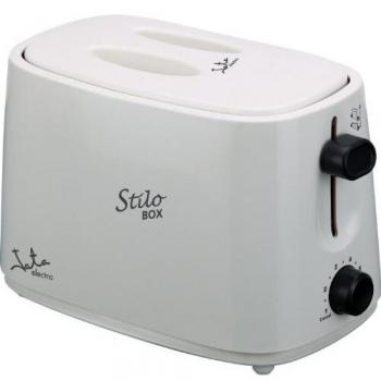 Jata TT331 - Tostadora blanca con tapa y con dos ranuras extra anchas. Con selector electrónico de tostado. 6 posiciones. Cuerpo toque frío. Bandeja recogemigas. Centrado automático del pan