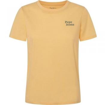 Pepe Jeans Camiseta Effie basic fit de manga corta amarillo (Cornish Yellow) PL505886-037 para Mujer, Casual, Algodón Orgánico, Sostenible
