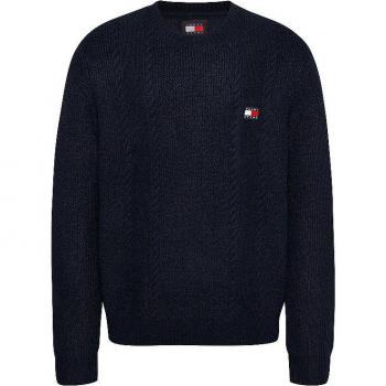 Tommy Jeans Slim Cable Knit Sweater - Dark Blue - Men's XS