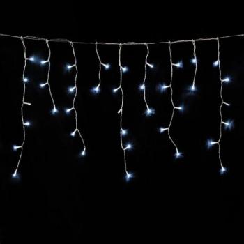 Cortina de Luces Navideñas 5x1m, 182 LEDs Blanco Frío, para Uso en Interiores y Exteriores, Protección IP44, con Cable Transparente