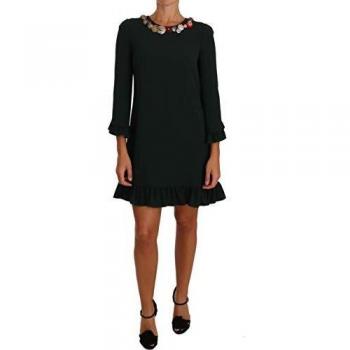 Dolce & Gabbana Women Green Stretch A-Line Short Crystal Dress - IT44|L