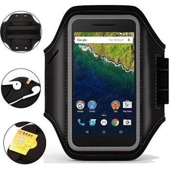 Magicmoon Brazalete Deportivo, Contra el Sudor Corriendo Running & Ejercicio Brazalete Caso con llave, Tarjeta de crédito / Titular del dinero y Banda reflectante para Huawei Nexus 6P 5.7