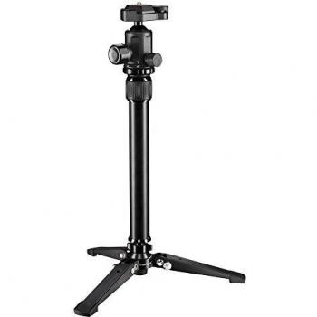 Monopié Mantona One Mini 60 cm con Rótula Esférica y Soporte para Smartphone, Altura Ajustable de 5 a 60 cm, Carga Máxima de 6 kg