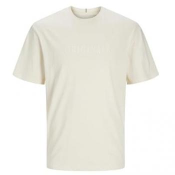 Camiseta de Hombre Jack & Jones Frederiksberg Manga Corta Cuello Redondo Color Blanco Envejecido