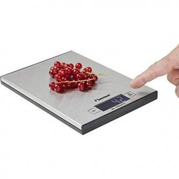 Bestron Báscula Digital de Cocina con Pantalla LCD, Capacidad de carga 5 kg, Precisión hasta 1 g, Acero Inoxidable