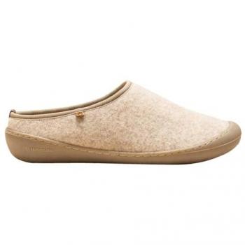 Zuecos Unisex Anatómicos El Naturalista de Piel Beige, Plano (1 a 3cm) - Modelo NA66 Wool Natural/Home 41
