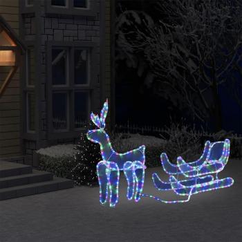 Luces de Navidad de reno y trineo con malla 432 LEDs