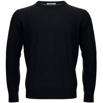 Kangra Elegant Black Wool Sweater for Men - Round-neck, Size XL