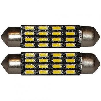 AERZETIX: 2 x Bombillas blanco C5W 12V 16LED SMD 39mm con efecto Xenon para iluminacion interior, luz del techo, luces umbrales de puertas, del compartimiento del motor y del maletero, luz de matricula