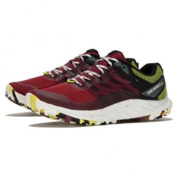 Zapatillas de senderismo Merrell Antora 3 para mujer, color rojo granate con detalles amarillos, talla 36 EU