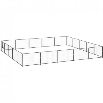 vidaXL Dog Kennel Black 25 m² Steel