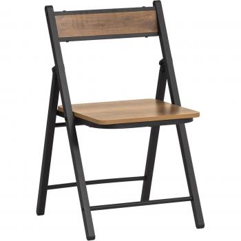 Silla Plegable de Oficina SoBuy FST88-PF, dimensiones 46 x 48 x 80 cm, color natural, diseño juvenil y estructura de metal