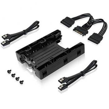 Adaptador interno Icy Dock 3.5 a 2x 2.5 con cables, color negro