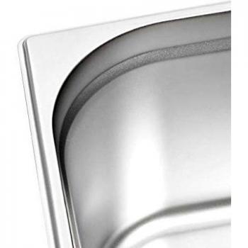 vidaXL 2X Bandejas Gastronorm de Alimentos GN 1/2 Utensilios Cocina Calientaplatos Plato Platillo Comida Buffet Baño María 200 mm Acero Inoxidable